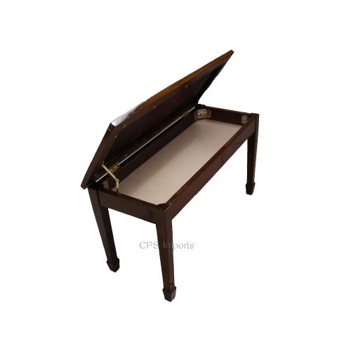  CPS Imports Walnut Grand Piano Bench Stool with Music Storage