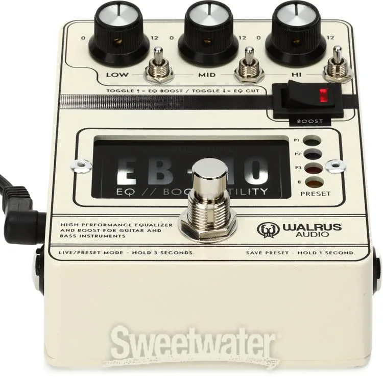  Walrus Audio EB-10 Preamp/EQ/Boost Pedal - Cream