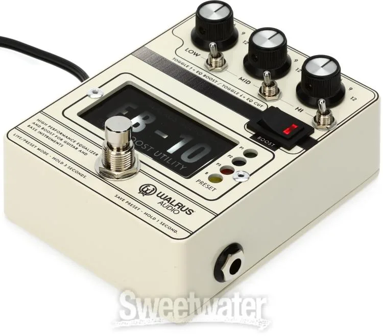  Walrus Audio EB-10 Preamp/EQ/Boost Pedal - Cream