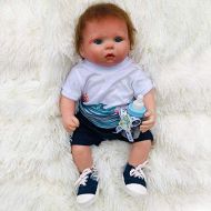 Little Allen 15 Inch Realistic Reborn Baby Doll, Lifelike Blue Eyes Boy Doll by Wamdoll