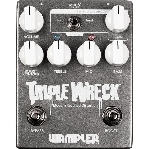  Wampler},description:The Triple Wreck is probably one of the tightest, thickest highest gain distortions you have ever heard. Many people have told Wampler that it sounds more like