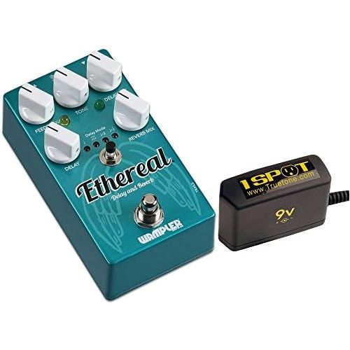  Wampler Ethereal Delay and Reverb Pedal Bundle w/Truetone 1 Spot Space Sacing 9v Adapter