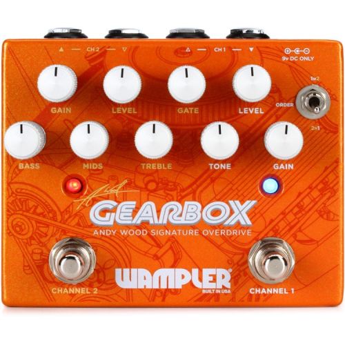  Wampler Gearbox Andy Wood Signature Overdrive Pedal with Patch Cables