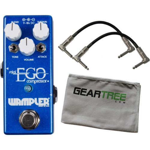  Wampler Mini Ego Compressor Pedal w/ 2 Patch Cables and Polish Cloth