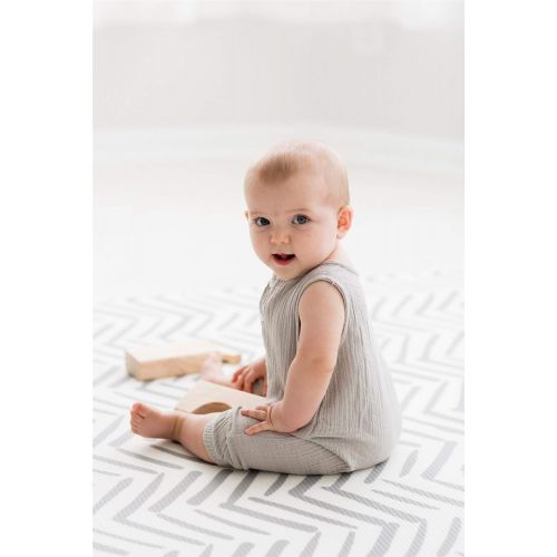  Wander & roam Baby Play mat | one-Piece Reversible Foam Floor mat | Large | eco-Friendly | Extra Soft | Non-Toxic | 6.5ft x 4.5ft (Grey)