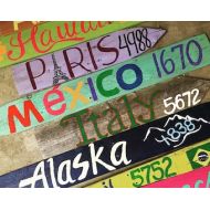 WanderWoodDesigns 8 Custom Destination Travel Mileage Signs