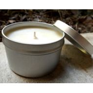 WanderingCandle Peppermint Vanilla Soy Candle Tin 4 Ounces - Peppermint Candle- Holiday Candle - Hand Poured Candle - Candy Cane Scented Candle