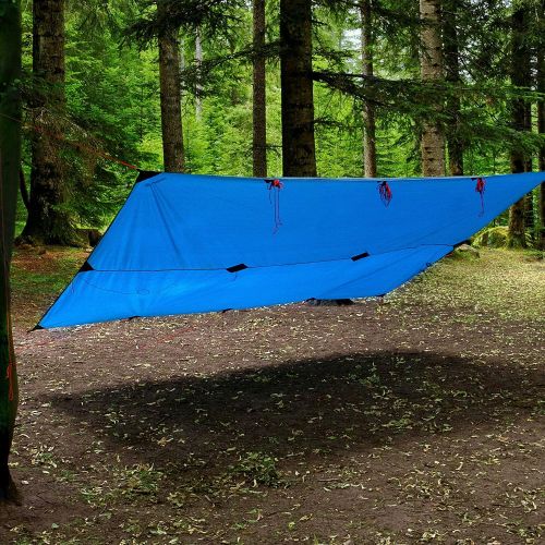  Wanderlust Tarp Sonnensegel - Sonnenschutz mit hochwertiger PU-Beschichtung & versiegelten Nahten - wasserdicht mit Wassersaule 3000mm - inkl. 8 Heringe, 8 Abspannseile & Transport