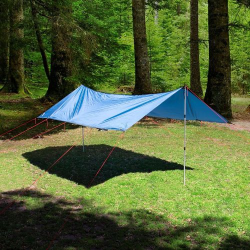  Wanderlust Tarp Sonnensegel - Sonnenschutz mit hochwertiger PU-Beschichtung & versiegelten Nahten - wasserdicht mit Wassersaule 3000mm - inkl. 8 Heringe, 8 Abspannseile & Transport