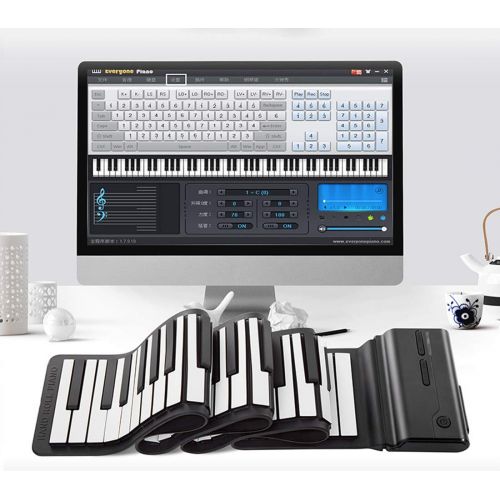  WangLx Musical instrument Portable Piano - 88key USB MIDI Interface Piano Electronic Soft Keyboard Silicone Keyboard To Send Sustain Pedal Suitable for Beginners