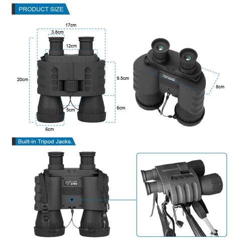  Bestguarder WG-80 4X50mm HD Digital Night Vision Binocular with 1.5 inch TFT LCD and Camera & Camcorder Function Takes 5mp Photo & 720p Video from 300m980ft Distance