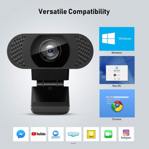  [아마존베스트]wansview Webcam PC with Microphone, 1080P USB 2.0 Web Camera for Laptop, Computer, Desktop, Plug and Play, for Live Streaming, Video Chat, Conference, Recording, Online Classes, Ga