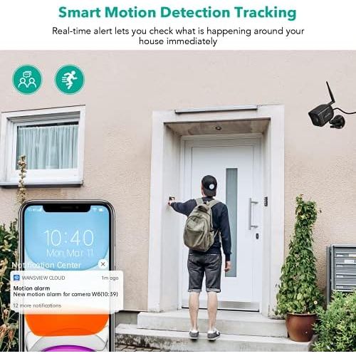  [아마존베스트]Security Camera Outdoor, Wansview 1080P Wireless WiFi IP66 Waterproof Surveillance Home Camera with Motion Detection,2-Way Audio, ONVIF and RTSP Protocol and Compatible with Alexa