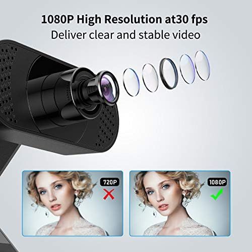  [아마존베스트]WANSVIEW Webcam 1080P with Microphone, Webcam USB 2.0 Plug & Play for Laptop, Computer, PC, Desktop, with Auto Light Correction, Live Streaming, Video Calling, Conferencing, Online