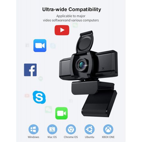  [아마존베스트]Wansview Webcam, 1080P Webcam with Microphone, USB Camera for Desktop, Laptop, Compatible with Windows, Mac, for Video Call, Conference, Online Teaching, Game