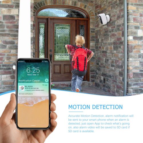  Wansview Outdoor Wireless Security 1080P HD Camera Wansivew, Battery Powered Wire-Free WiFi Home Security System Camera with Motion Detection, Two-Way Audio& Night Vision and Micro SD Card
