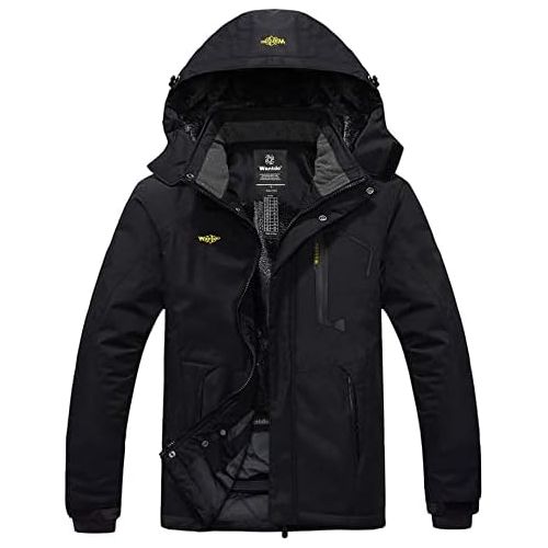  Wantdo Mens Mountain Waterproof Ski Jacket Windproof Rain Jacket Winter Warm Snow Coat