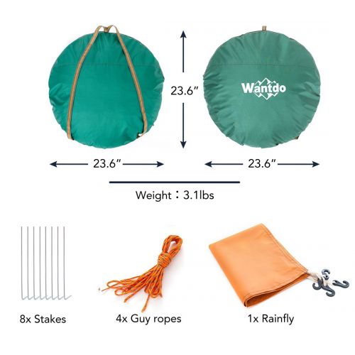  Wantdo 2 Person Pop Up Tent Instant Family Camping Tent Portable Tent Waterproof UV Protected Shelter with Carrybag for Backpacking Picnic Fishing Beach Outdoor Indoor