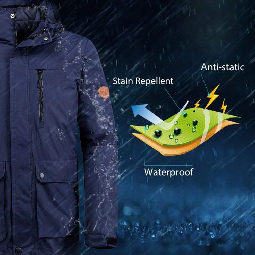  Wantdo Mens Warm 3-in-1 Ski Jacket Interchange Winter Snow Coat Waterproof Windbreaker with Removable Puffer Liner