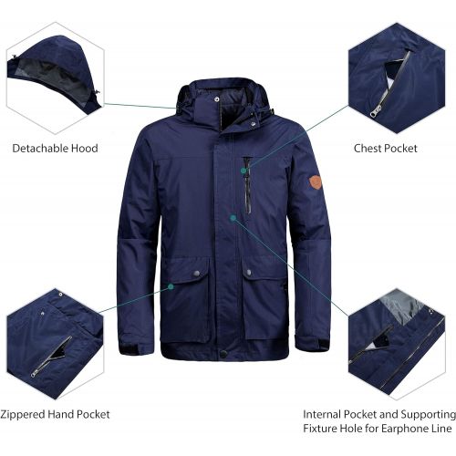  Wantdo Mens Warm 3-in-1 Ski Jacket Interchange Winter Snow Coat Waterproof Windbreaker with Removable Puffer Liner