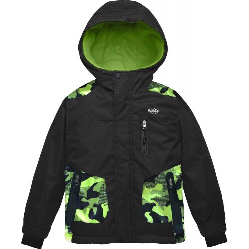  Wantdo Boys Ski Jacket Waterproof Thick Winter Coat with Hood for Skiing Skating Hiking