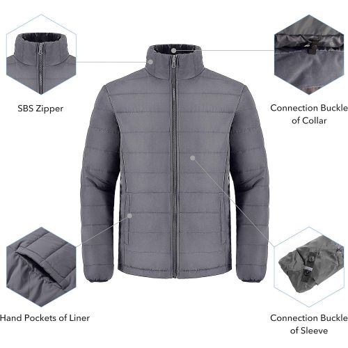  Wantdo Mens Interchange 3 in 1 Ski Jacket Windproof Warm Parka Waterproof Winter Coat with Detachable Puffer Liner