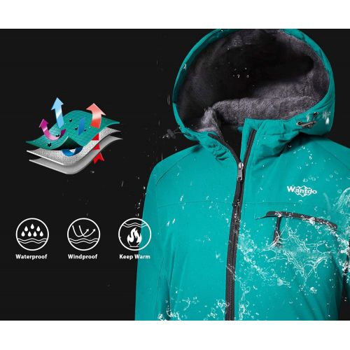  Wantdo Womens Mountain Ski Jacket Windproof Fleece Snow Coat Rainwear Waterproof Hooded Warm Parka