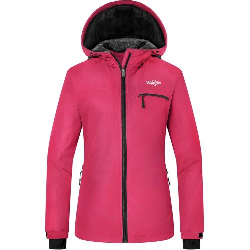  Wantdo Womens Mountain Ski Jacket Windproof Fleece Snow Coat Rainwear Waterproof Hooded Warm Parka