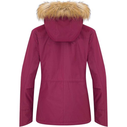  Wantdo Womens Waterproof Ski Jacket Fleece Lined Mountain Parka Hooded Windproof Raincoat Windbreaker Outdoors