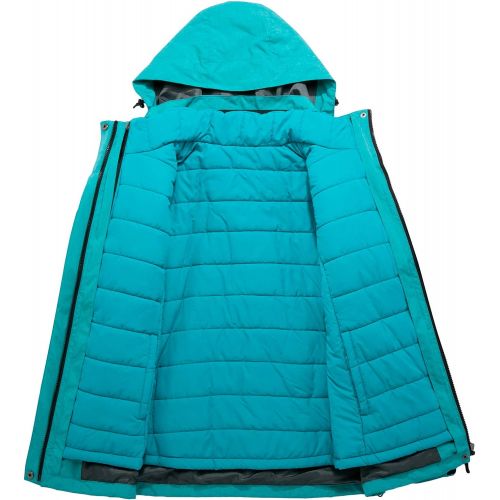  Wantdo Womens 3-in-1 Waterproof Ski Jacket Interchange Windproof Puffer Liner Warm Winter Coat Insulated Short Parka
