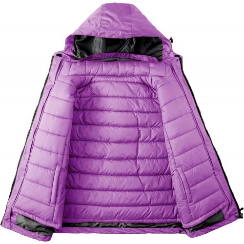  Wantdo Womens 3-in-1 Waterproof Ski Jacket Interchange Windproof Puffer Liner Warm Winter Coat Insulated Short Parka