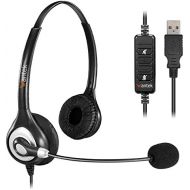 [아마존베스트]Corded USB Headsets Stereo with Noise Cancelling Mic and in-line Controls, Wantek UC Business Headset for Skype, SoftPhone, Call Center, Crystal Clear Chat, Super Lightweight, Ultr