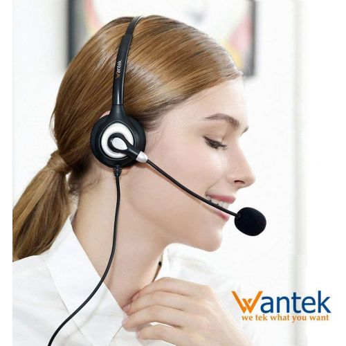  [아마존베스트]Corded USB Headsets Stereo with Noise Cancelling Mic and in-line Controls, Wantek UC Business Headset for Skype, SoftPhone, Call Center, Crystal Clear Chat, Super Lightweight, Ultr