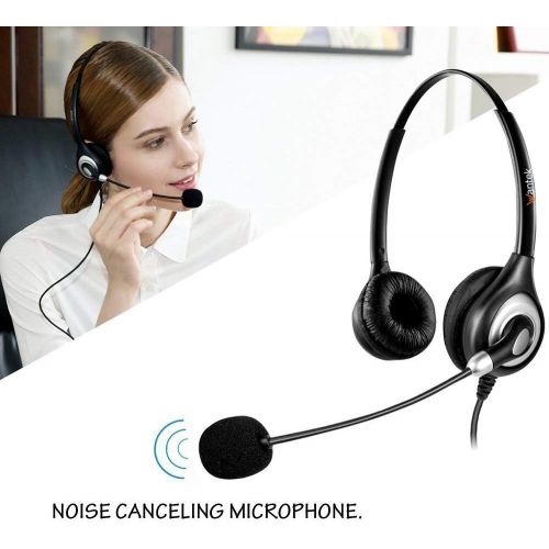  [아마존베스트]Corded USB Headsets Stereo with Noise Cancelling Mic and in-line Controls, Wantek UC Business Headset for Skype, SoftPhone, Call Center, Crystal Clear Chat, Super Lightweight, Ultr