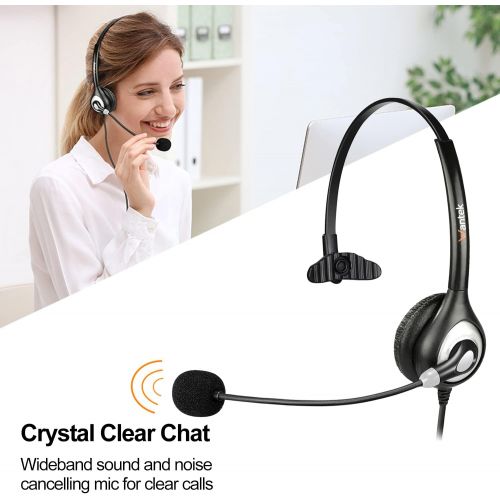  [아마존베스트]Corded USB Headsets Mono with Noise Cancelling Mic and in-line Controls, Wantek UC Business Headset for Skype, SoftPhone, Call Center, Crystal Clear Chat, Super Lightweight, Ultra