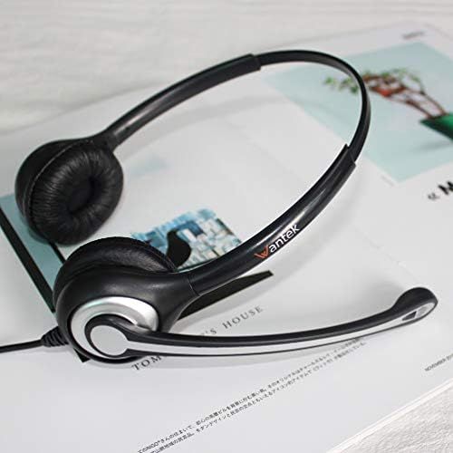  [아마존베스트]Wantek Binaural 3.5 mm Headphones for Phone, with Noise Cancelling Microphone