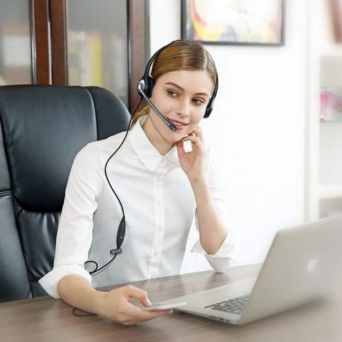  [아마존베스트]USB Headset Stereo with Noise Cancelling Microphone and Volume Control, Wantek UC Business Headphones for Skype, SoftPhone, Call Center, Crystal Clear Chat, Super Light, Ultra Comf