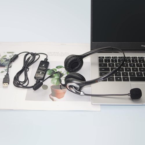  [아마존베스트]Wantek USB Headset PC with Microphone Noise Cancelling, Stereo PC Headphones for Laptop Business Skype UC Lync SoftPhone Call Center Office Webinar, Volume Control, Clear Chat, Ultra Comf