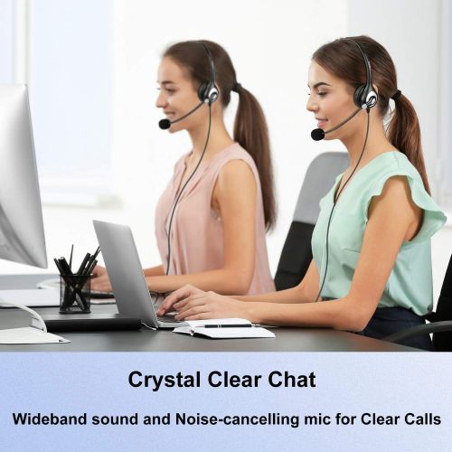  [아마존베스트]Wantek USB Headset PC with Microphone Noise Cancelling, Stereo PC Headphones for Laptop Business Skype UC Lync SoftPhone Call Center Office Webinar, Volume Control, Clear Chat, Ultra Comf