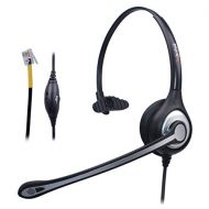 Wantek Corded Telephone Headset Monaural with Noise Canceling Mic for Yealink T19P T20P T21P T22P T26P T28P Avaya 1608 9640 Cisco 7905 Grandstream Snom Huawei AltiGen Panasonic KXT
