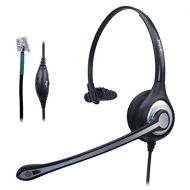 Wantek Wired Call Center Telephone Headset with Noise Canceling Mic and Volume Mute Control for Avaya 1408 6402D Allworx 9112 NEC Aspire DT310 Mitel 5010 Plantronics T10 IP Phones(