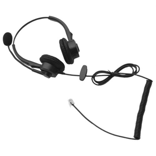 Wantek Wired Telephone RJ Headset with Flexible Noise Canceling Mic for Aastra Shoretel Nortel Cisco E20 Polycom Digium Altigen Comdial & Starleaf Office IP Phones(H220P003A)