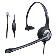 Wantek Corded Telephone RJ9 Headset Monaural with Noise Canceling Microphone for Call Center Telephone Systems with Plantronics M10 M12 M22 MX10 Amplifiers or Cisco 7942 7971 Offic