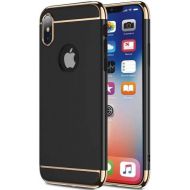 Wantflyer wantflyer iPhone Xs Max Case,3 in 1 Ultra Thin Slim Hard Case Coated Non Slip Matte Surface Electroplate Frame Compatible Apple iPhone Xs Max(2018)(6.5)_Black