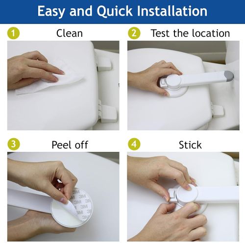  [아마존베스트]Baby Toilet Lock by Wappa Baby  Ideal Baby Proof Toilet Lid Lock with Arm  No Tools Needed Easy...