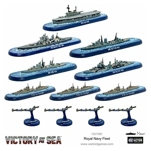  WarLord Victory at Sea Royal Navy Starter Fleet for Victory at Sea WWII Miniatures Table Top Battleship Plastic Model Kit 742412001