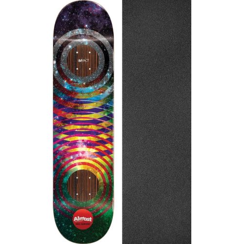  Warehouse Skateboards Almost Skateboards Max Geronzi Space Rings Skateboard Deck Impact Light - 8 x 31.68 with Mob Grip Perforated Black Griptape - Bundle of 2 Items