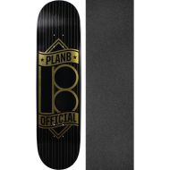 Warehouse Skateboards Plan B Skateboards Banner Gold Skateboard Deck - 8 x 31.75 with Jessup Black Griptape - Bundle of 2 Items