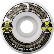 Warehouse Skateboards 54mm Hazard Wheels CS Formula Conical Alarm White/Gold Skateboard Wheels - 101a with Viper Strike 8mm Precision ABEC 7 Skateboard Bearings - Bundle of 2 Items