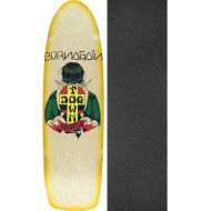 Warehouse Skateboards Dogtown Skateboards Born Again 70s Natural/Yellow Skateboard Deck - 8.37 x 30 with Mob Grip Perforated Black Griptape - Bundle of 2 Items